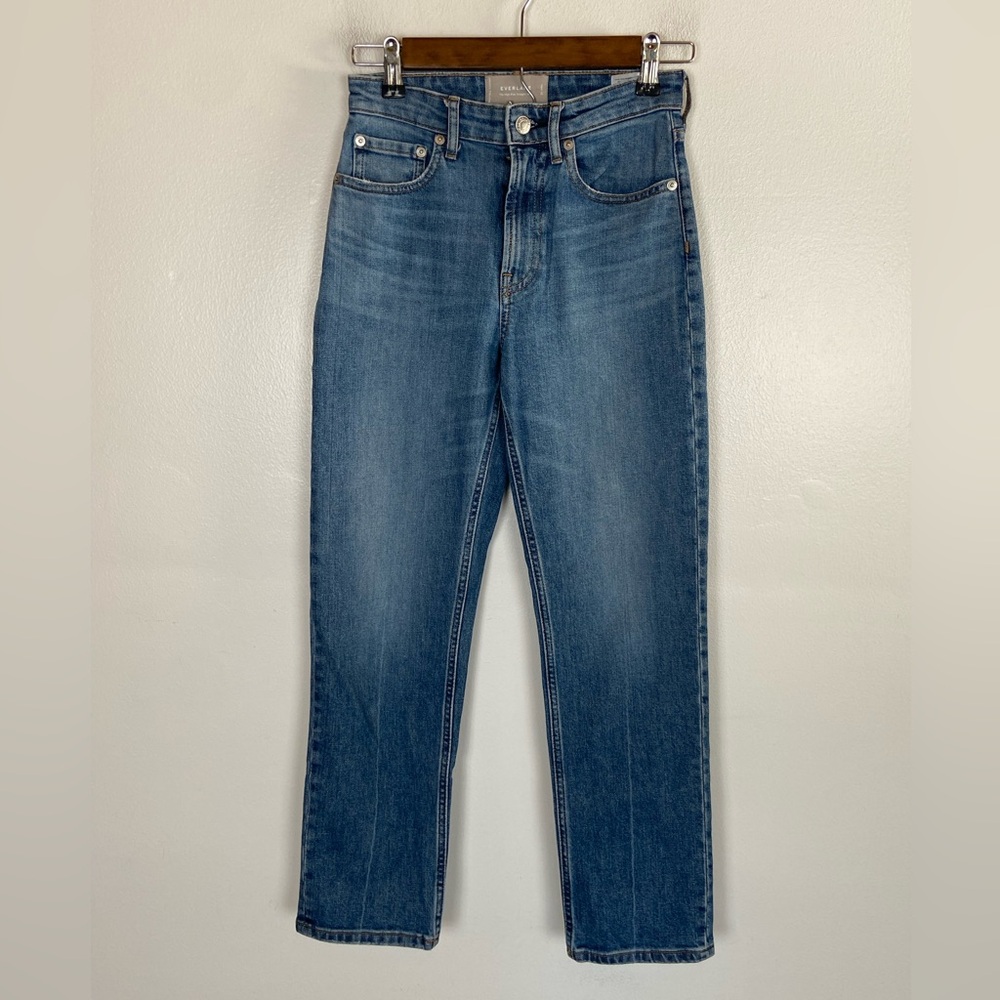 Everlane High‎ Rise Ankle Skinny Jeans Size 24 Light Wash Blue Preppy